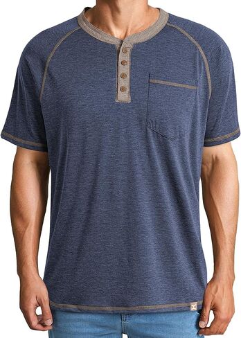 JMIERR Men's Henley Long/Short Sleeve T-Shirt Stretch Cotton Casual Pullover Tee Shirts with Pockets in Saudi Arabia