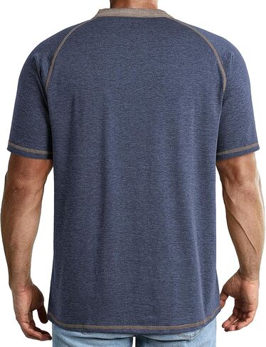JMIERR Men's Henley Long/Short Sleeve T-Shirt Stretch Cotton Casual Pullover Tee Shirts with Pockets in Saudi Arabia