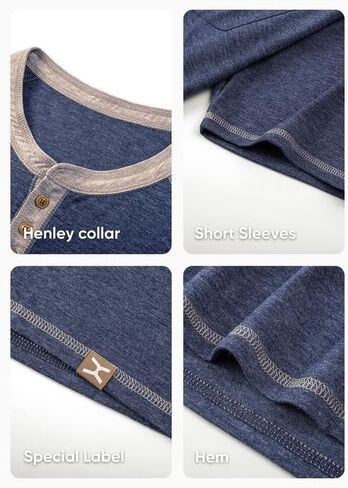 JMIERR Men's Henley Long/Short Sleeve T-Shirt Stretch Cotton Casual Pullover Tee Shirts with Pockets in Saudi Arabia