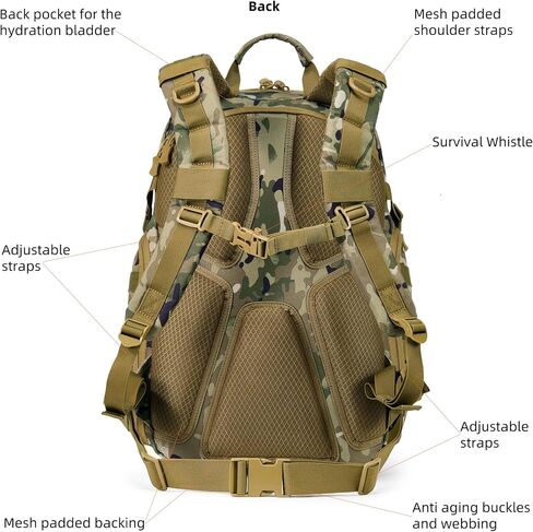Tactical Backpack Military Molle Bag Army Rucksack Outdoor Daypack Water Resistant 2 Day Assault Pack Medium 32L (Camo) in Kuwait
