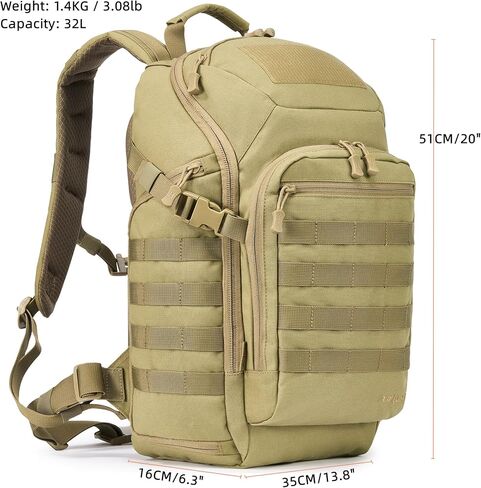 Tactical Backpack Military Molle Bag Army Rucksack Outdoor Daypack Water Resistant 2 Day Assault Pack Medium 32L (Camo) in Kuwait