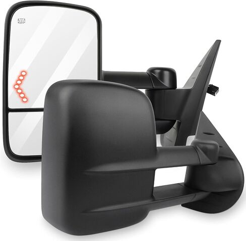 Towing Mirrors Fit for Chevy for GMC Silverado Sierra 1999-2002 Replace Power Adjusted, Heated Function, LED Turn Signal Light w/Chrome Housing Tow Mirrors in Saudi Arabia