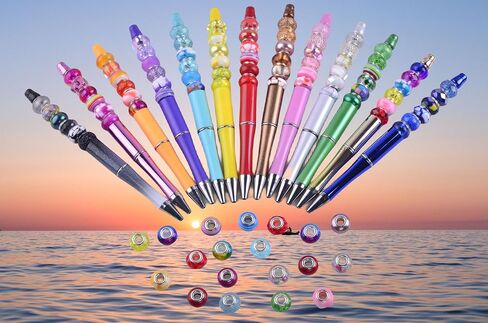 Large Hole Beads for Bracelet Jewelry Making Bulk,100pcs 15mm European Beads for Pens,Spacer Charm Lampwork Murano Glass Crystal Beads for Crafts Stakes Decoration in Kuwait