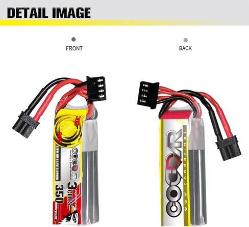 2 Packs CODDAR 350mAh 3S 11.4V 90C HV LiPo Battery with XT30 Connector for RC Racing Drone FPV Quads Quadcoper (CD3S35090HV) in Saudi Arabia