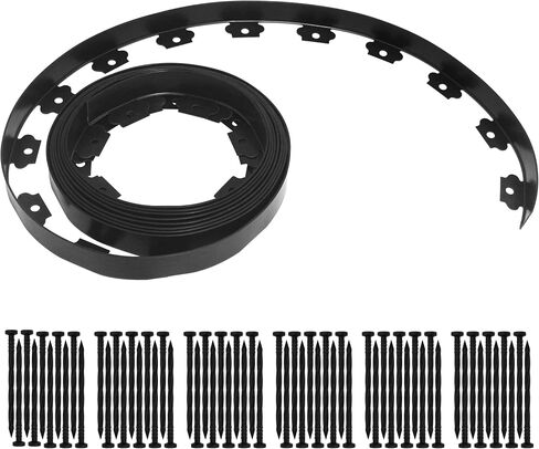 Gardzen 1.5" x20' Landscape Edging Kit, Garden Edging Coil Comes with 24 Pcs Spikes, No Dig Lawn Border Design in Kuwait
