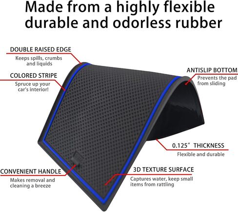 Center Console Liner for Honda HRV Accessories 2023 2024 2025, for HR-V Cup Holder Pad, Door Pocket Interior, Door Slot Mat, Non-Slip Trim, Custom Rubber Decoration Insert (14pcs, Red) in Kuwait