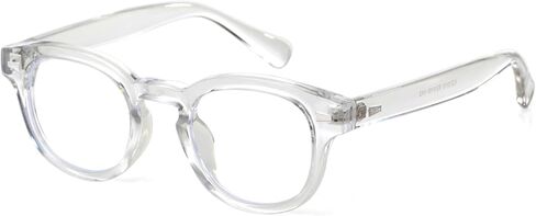 Johnny Depp Round Glasses for Women Men Vintage Circle Thick Frame Eyeglasses Non Prescription Glasses Clear lens Eyewear(Transparent) in Kuwait