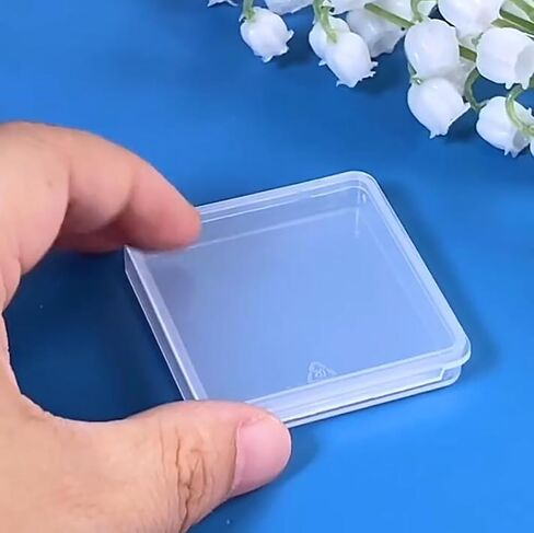 Farmer Mani 12 Pieces Square Empty Mini Clear Plastic Storage Containers with Lids for Tiny Items and Other Craft Projects.(1.85 x 1.85 x 0.32 inch) in Saudi Arabia