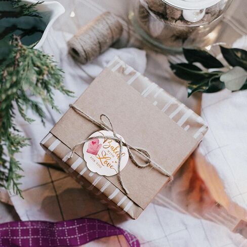 Summer-Ray 50pcs Baked with Love for You Gift Tags for Homemade Baked Goods Favors (Kraft Brown) in Kuwait