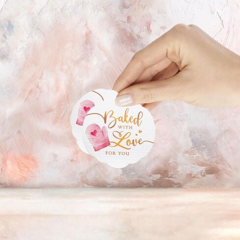 Summer-Ray 50pcs Baked with Love for You Gift Tags for Homemade Baked Goods Favors (Kraft Brown) in Kuwait