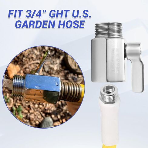 M MINGLE Heavy Duty Brass Garden Hose Shut Off Valve, 3/4 Inch, 2-Pack with 2 Hose Washers in Kuwait