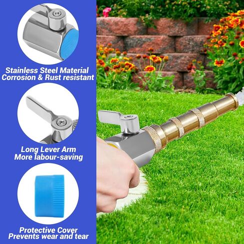 M MINGLE Heavy Duty Brass Garden Hose Shut Off Valve, 3/4 Inch, 2-Pack with 2 Hose Washers in Kuwait