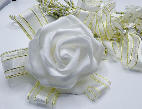 White Lazo para Boda,Lasso Rope Handfasting Cord Wedding White Gold Embellishment Accent Rope Lazo Cord Catholic Wedding Lasso Bridal Gift in Kuwait