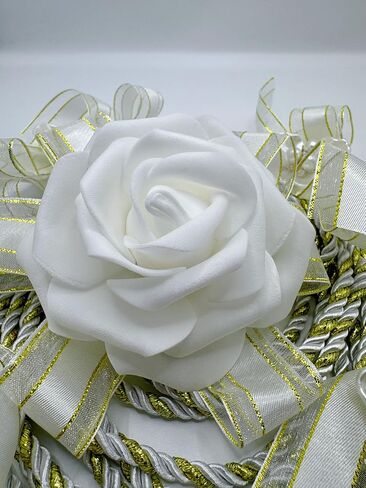 White Lazo para Boda,Lasso Rope Handfasting Cord Wedding White Gold Embellishment Accent Rope Lazo Cord Catholic Wedding Lasso Bridal Gift in Kuwait