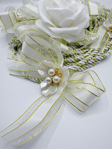 White Lazo para Boda,Lasso Rope Handfasting Cord Wedding White Gold Embellishment Accent Rope Lazo Cord Catholic Wedding Lasso Bridal Gift in Kuwait