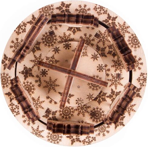 هدايا صندوق الموسيقى Wood Trick من مجموعة نماذج سانتا - نتمنى لك عيد ميلاد سعيد لحن جميل - قوي جدًا وصديق للبيئة - 6 × 5 بوصة - لغز خشبي ثلاثي الأبعاد in Kuwait