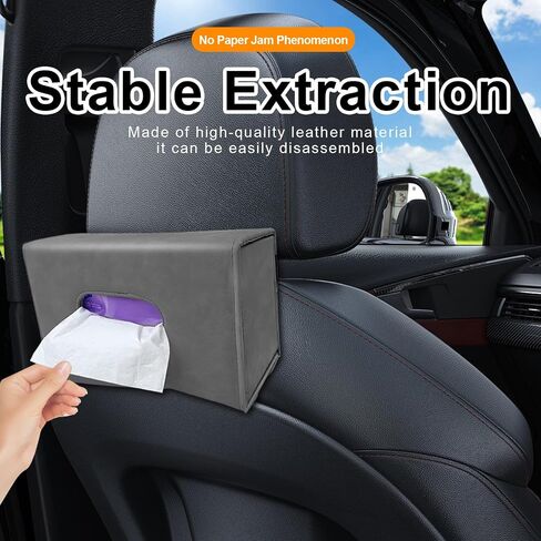 【Guosan】 car Tissue Holder, Stylish Car Tissue Box with Soft Texture, Car Tissue Dispenser for Car, Home or Office, Leather Design,Foldable,Convenient Car Accessory for Clean and Tidy Spaces in Saudi Arabia