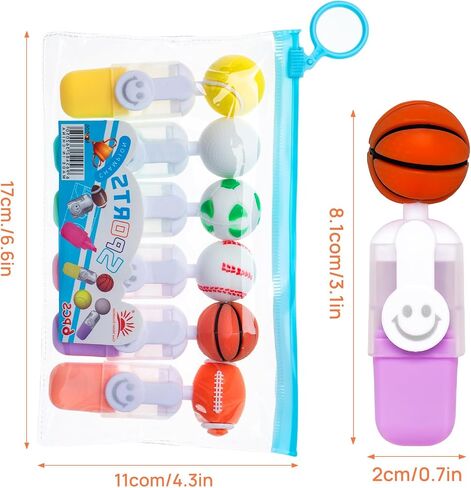 6pcs Sports Ball Highlighters - Rugby, Soccer, Basketball, Tennis, Baseball, Golf Marker Pens for Sports Parties, Birthdays, Drawing, Posters, Greeting Cards, School, and Office Supplies in Saudi Arabia
