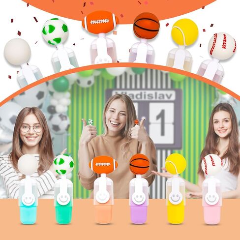 6pcs Sports Ball Highlighters - Rugby, Soccer, Basketball, Tennis, Baseball, Golf Marker Pens for Sports Parties, Birthdays, Drawing, Posters, Greeting Cards, School, and Office Supplies in Saudi Arabia