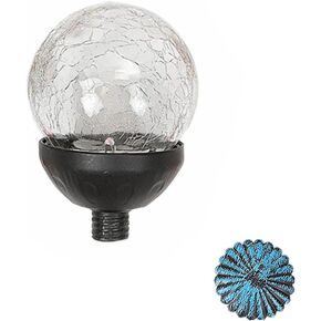 Solar Powered Glass Ball+Accessories - for Solar Wind Spinner Replacement Solar Light Parts (Bronze)