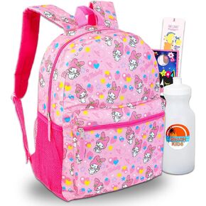 My Melody Backpack for Girls - Bundle with 16" Sanrio School Backpack Plus Water Bottle, Bookmark, More | Hello Kitty and Friends School Bag My Melody in Saudi Arabia