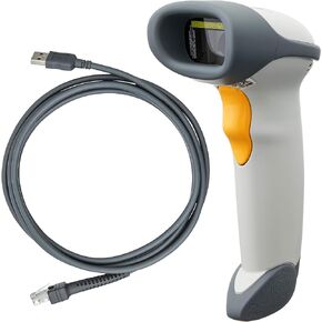 Zebra LS2208 Series Corded Handheld Standard Range Scanner Kit Scanner provided with Cable Cash Register Featuring White Color Model Number LS2208-7AZU0100ZNA