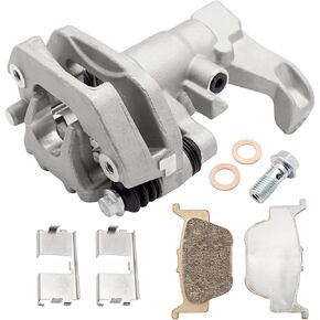 Rear Brake Caliper & Sintered Brake Pads for Honda Rancher 420 Rubicon 500 520 Rincon 650 680 Pioneer 500 520 700, OEM# 43150-HL3-A01 43150-HN8-006