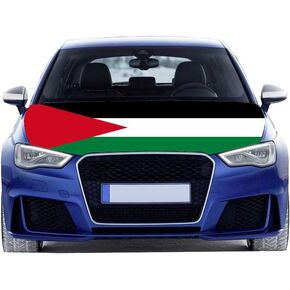Palestine Flags Car Hood Cover 3.3X5FT/6X7FT 100 percent Polyester,Engine Flag, Elastic Fabrics Can be Washed,Car Bonnet Banner (3.3X5FT)