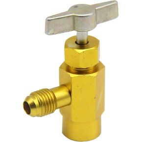 R134A Self-Sealing Can Tap Valve Refrigerant Dispenser Tool Bottle Opener, with 1/2" Female Right Hand Thread, 1/4inch SAE Male, T handle for easy fingertip control, for R134A Automotive