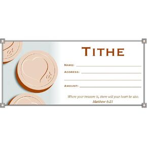 Warner Press Value Offering Envelope - Tithe Offering - Where Your Treasure is Pack of 100 3 1/8" x 6 1/4"