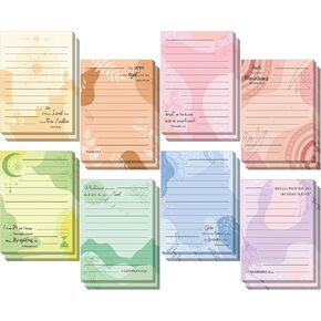 Colarr 16 Pack Bible Sticky Notes 4''x5.5'' Christian Memo Pads Religious Bible Verse Quotes Notepads Inspirational Sticky Notes Floral Design Adhesive Notes for Office School Shopping List (Floral)