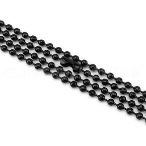 CleverDelights 3.2mm Ball Chain Necklaces - Dark Black Color - 20 Pack - 24" Length
