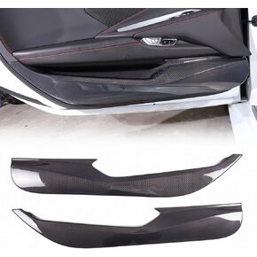 CHEAYAR Carbon Fiber Car Interior Door Panel Trim Anti Kick Kit Compatible with Corvette C8 Stingray 2020 2021 2022 2023 Interior Decoration C8 Accessories (Black Carbon)