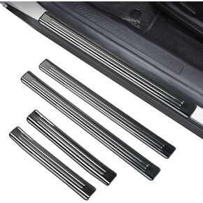 Stainless Steel Outer Door Sill Protector Cover for Trim Accessories Interior Door Entry Guard Plate Decoration Sticker (for Ford Explorer Carbon Fiber 2020-2024)
