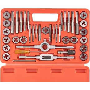 OMT SAE & Metric Tap and Die Set 80pcs | SAE Thread Types: NC, NF, NPT | Tap Die Set Metric SAE Standard for Cutting External and Internal Threads