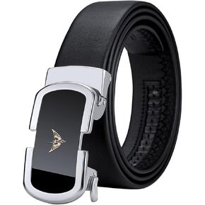 VANNANBA Leather Ratchet Belts for Men Automatic Buckle with Belt Box, Gift for Men