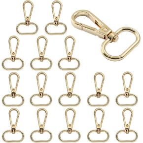 16 Pack Swivel Lobster Clasps, 1 Inch Black Lobster Claw Clasps for Keychains, Oval Ring Swivel Snap Hooks Metal Lobster Clips for Purse, Snap Tabs, Craft Making