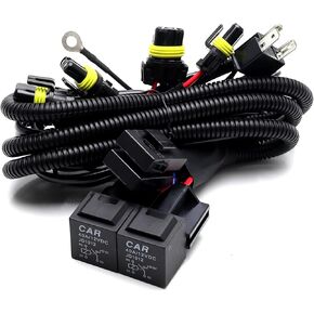 iJDMTOY High/Low Relay Wire Harness Compatible with Original H4 Dual-Beam to Separated 9005/9006 Hi/Lo Beams