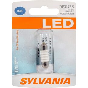 SYLVANIA - DE3175 31mm Festoon LED Blue Mini Bulb - Bright LED Bulb, Ideal for Interior Lighting - Map, Trunk, Cargo and License Plate (Contains 1 Bulb)