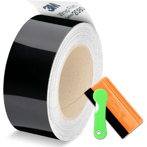 3M 2080 G12 Gloss Black Vinyl Wrap Kit for Black Out Chrome Delete Window Trim Door Trim with Tool Kit 2" x 25Ft