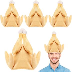 Geyoga 4 Pieces Thanksgiving Turkey Hats Plush Turkey Trot Hat with Legs Funny Thanksgiving Headbands for Woman Man in Saudi Arabia