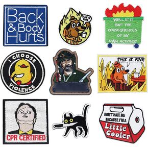 8 PCS Funny Patches, Tactical Military Morale Patch with Hook Fastener Backing, Cute Applique Accessories for Backpacks, Vests, Jackets, Jeans, Hats