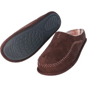 Men's Slip On Moccasin Slippers, Indoor/Outdoor Comfy House Shoes, Wide Loafer Slippers