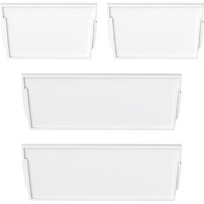 Drawer Dividers Organizers, 4 PCS Plastic Office Drawer Organizer Set Makeup Organizer Dividers, Drawer Organizer for Office Desk Supplies and Accessories, White Dividers