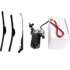 Universal 12V Motor Electric UTV Windshield Wiper Kit Compatible with Polaris Ranger RZR 570 800 900 1000 Turbo Honda Pioneer Talon Can Am Kawasaki etc. 90 Degree Angle, 1 Arm / 2 Blades