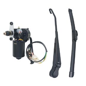 Triumilynn 12V Electric Windshield Wiper Blade Arm Motor Kit for Po-laris Ranger RZR with Auto-Return Function, 90° Sweep 11.8" Arm, 15.7" Blade