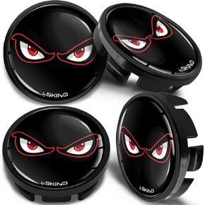 4 x 65mm Wheel Centre Alloy Hub Center Caps Compatible with VW 3B7 601 171 / 6U7 601 171 Hubcaps Black Eyes CV 7