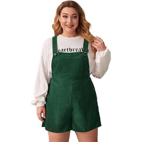 Milumia Women Plus Size Shorts Romper Corduroy Straps Criss Cross Suspender Overall Jumpsuit