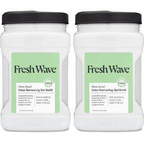 Fresh Wave Odor Removing Gel Refill, 63 oz. | Pack of 2 | Safer Odor Absorbers for Home | Natural Plant-Based Odor Eliminator | Every 15 oz. lasts 30-60 Days | For Cooking, Trash & Pets