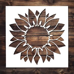 1 Pc Sunflower Stencil - Reusable Flower Sunflower Stencils for Painting on Wood, Glass, Wall, Rock, Walls, Canvas, Glassware, Airbrushing, Spray Painting (8 x 8)